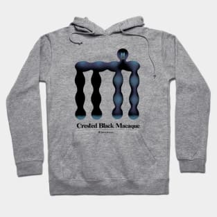 Bold monkey print "Crested black macaque" Hoodie